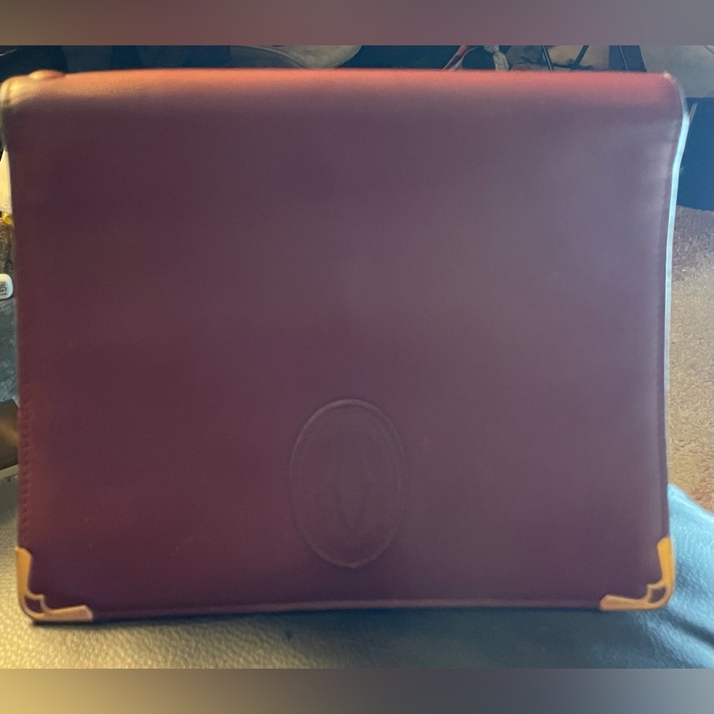 Cartier Burgundy Leather clutch fold